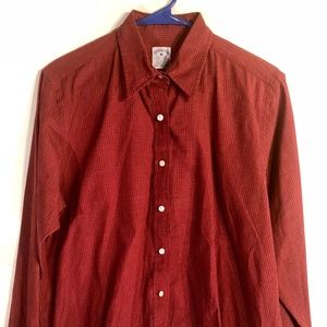 Brooks Brothers Men’s Red Plaid Dress Shirt Size M